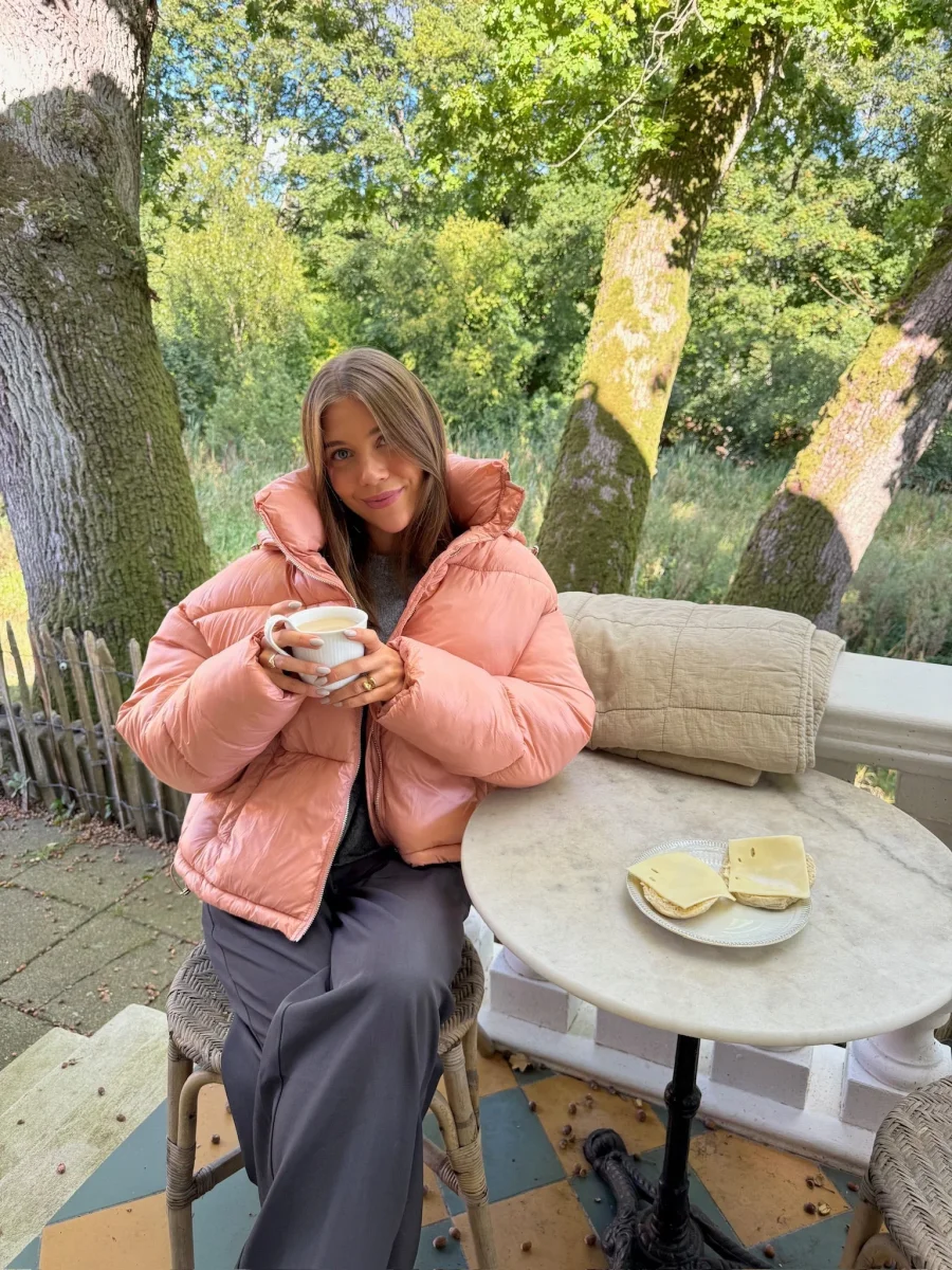 Josefine Short Puffer Jacket - Powder Pink - Image 3