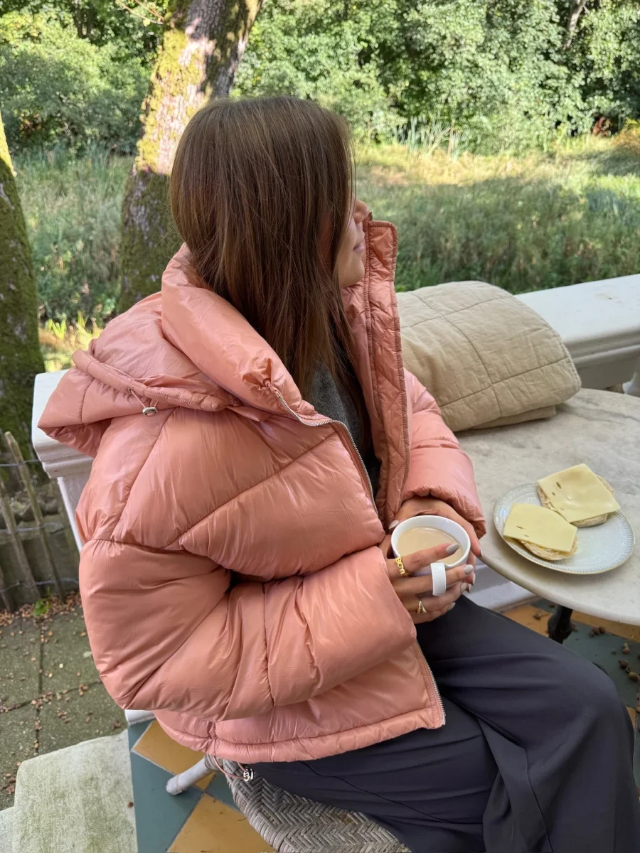 Josefine Short Puffer Jacket - Powder Pink - Image 4