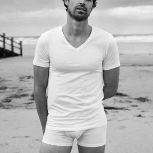 Cotton Superior V-Neck T-skjorte Hvit