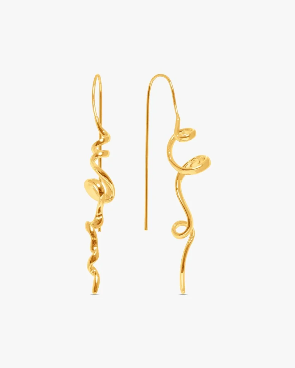 Lisa Swirl Earrings - Gold Plated - Image 3