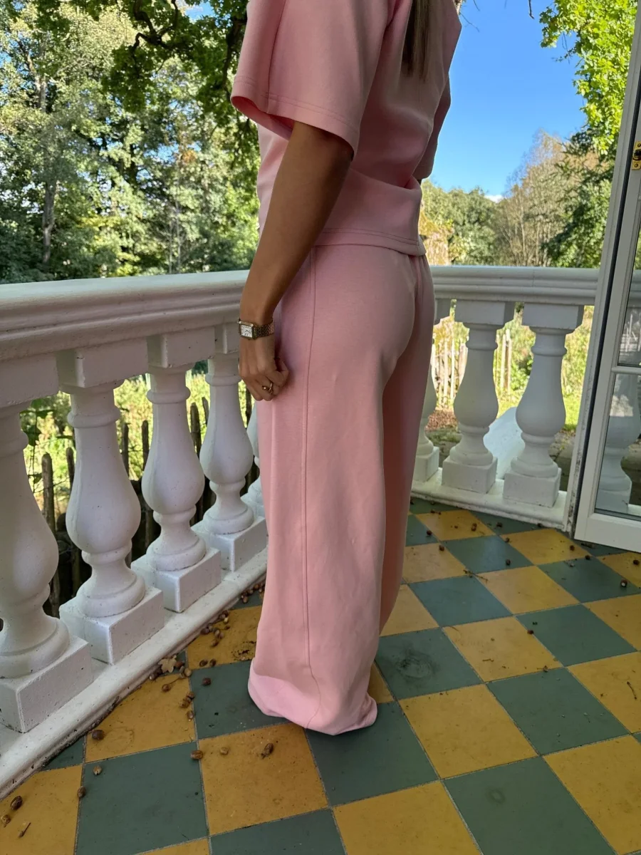 Riley Barrel Leg Sweatpants - Baby Pink - Image 4