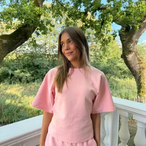 Riley Waisted Top - Baby Pink