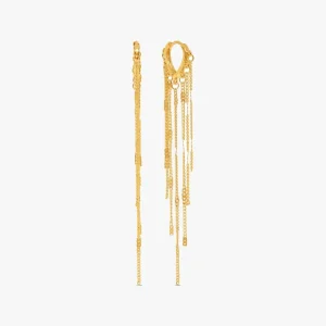Rosa Long Flowy Earrings - Gold Plated