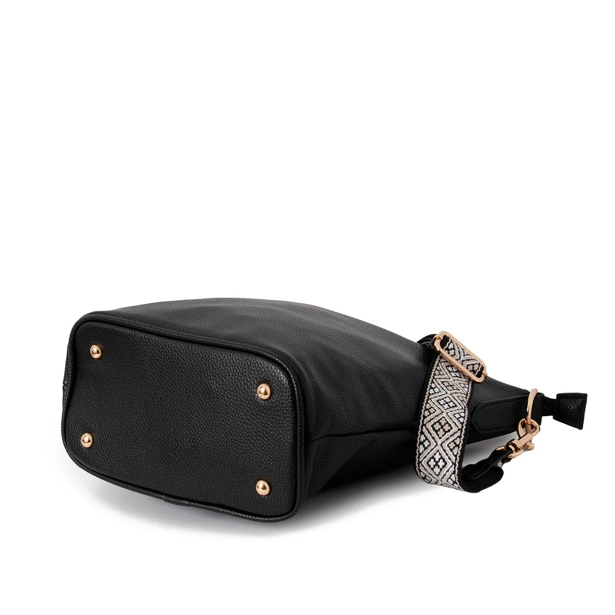 785801 Veske BERTINE CrossBag med mønstret skulderrem - svart - Image 5
