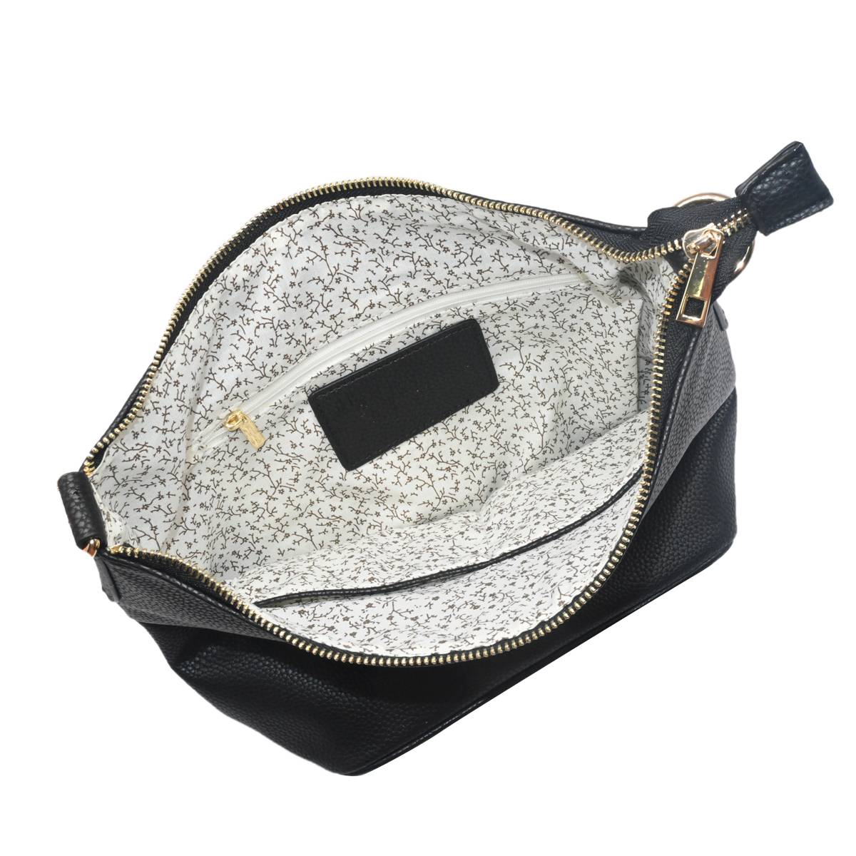785801 Veske BERTINE CrossBag med mønstret skulderrem - svart - Image 4
