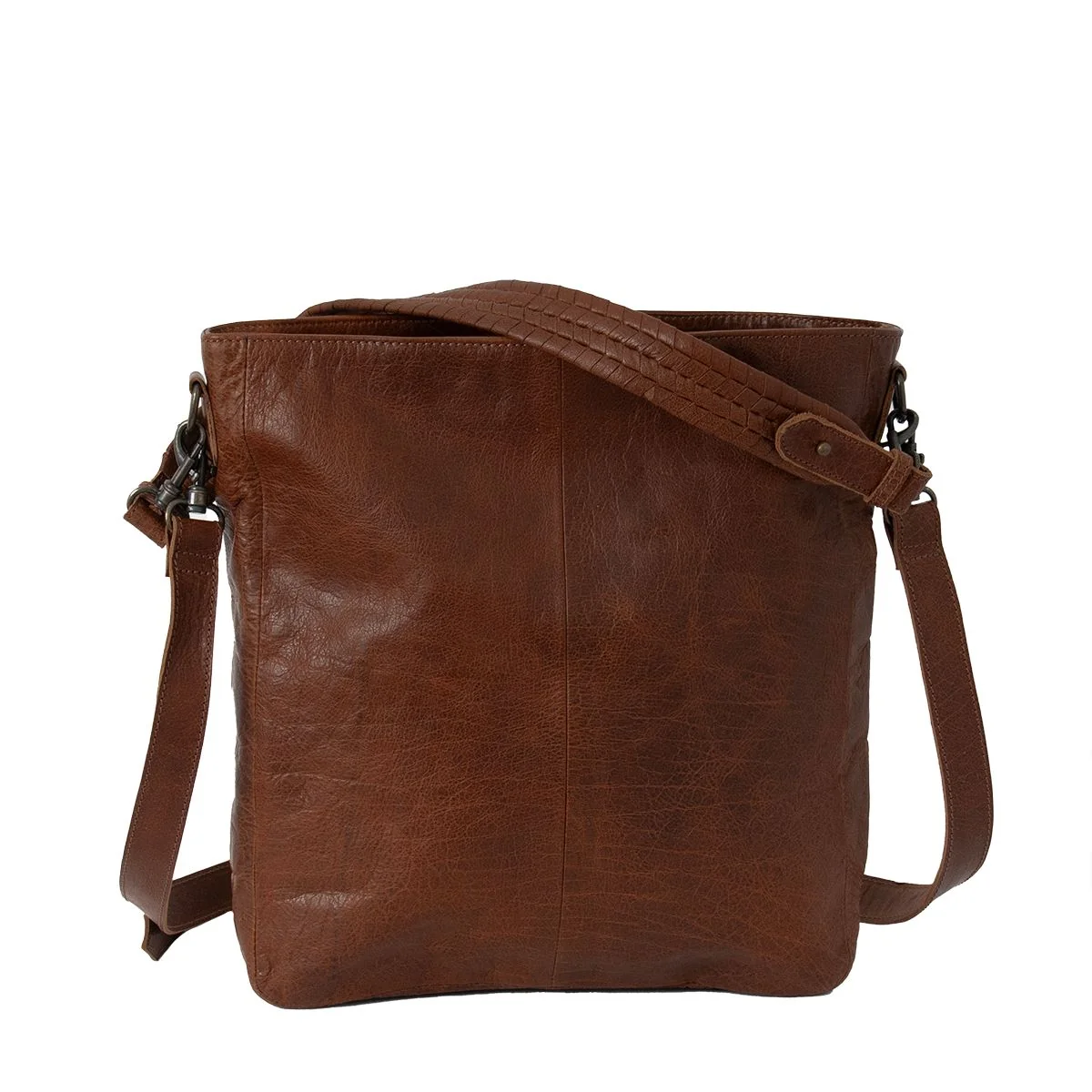 803511 Skinnveske, LEA crossveske med dobbel rem - brun - Image 6