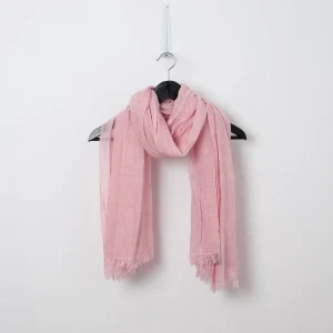 727836 Ull/Viscose vevet sjal - lys rosa