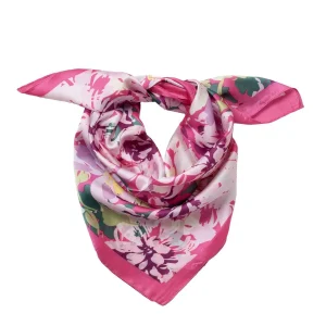 822136 Skjerf, lite skjerf blomstret  - rosa