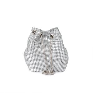 741286 Veske, Selskapsveske bucketbag metall - sølv