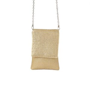 784362 Veske,  Mobil partyveske med glitter  - gull