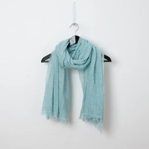 727844 Ull/Viscose vevet sjal - jeansblå