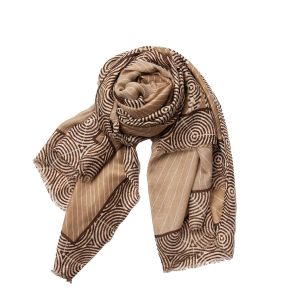 782605 Skjerf, Hestprintet viskoseskjerf 0529 - beige