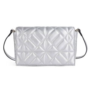 739586 Vesker NANNA waffel clutch - sølvfarget metallic