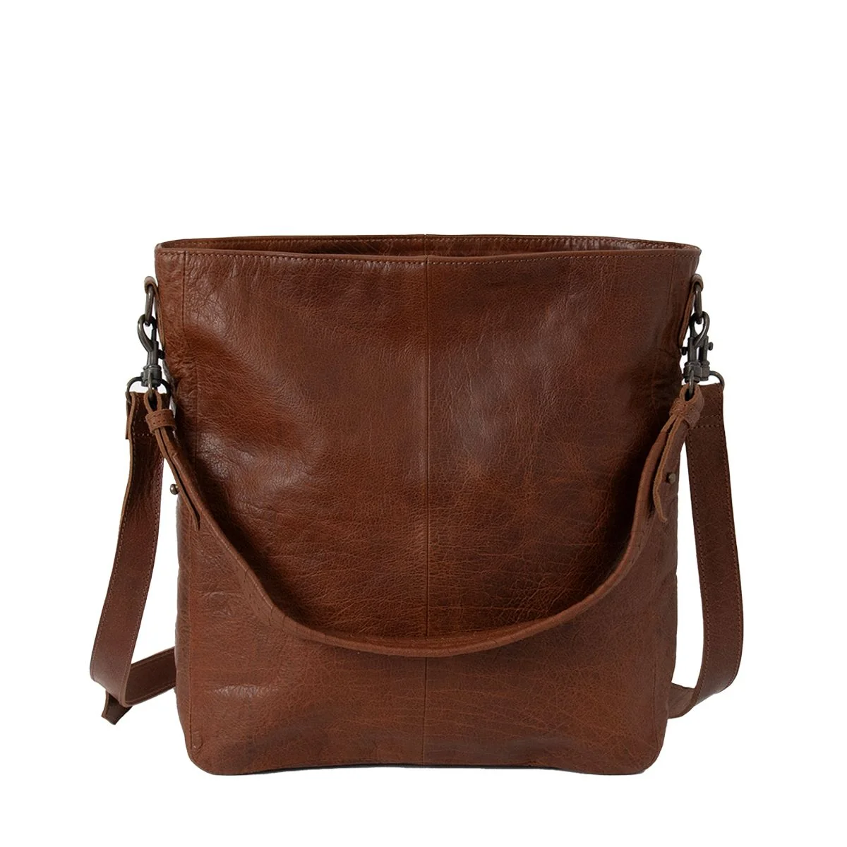803511 Skinnveske, LEA crossveske med dobbel rem - brun - Image 3