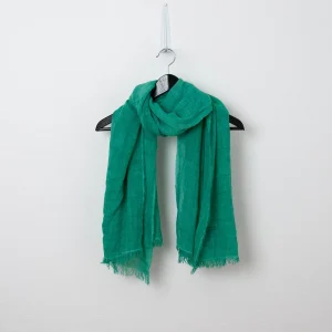 727855 Ull/Viscose vevet sjal - sterk grønn